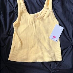 Yellow Ribbed Tank Top